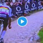 Parigi-Roubaix, van der Poel e il gesto folle dello spettatore - video