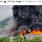 Incendio a Bolzano, fumo intenso: Tenere porte e finestre chiuse